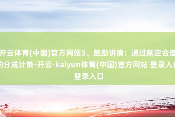 开云体育(中国)官方网站3、鼓励讲演：通过制定合理的分成计策-开云·kaiyun体育(中国)官方网站 登录入口